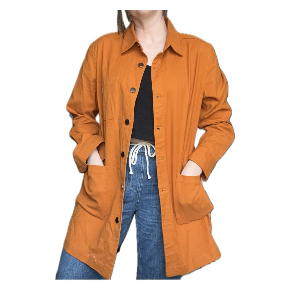 WildFang The Essential Chore Coat Long Length Cotton Orange Size Large